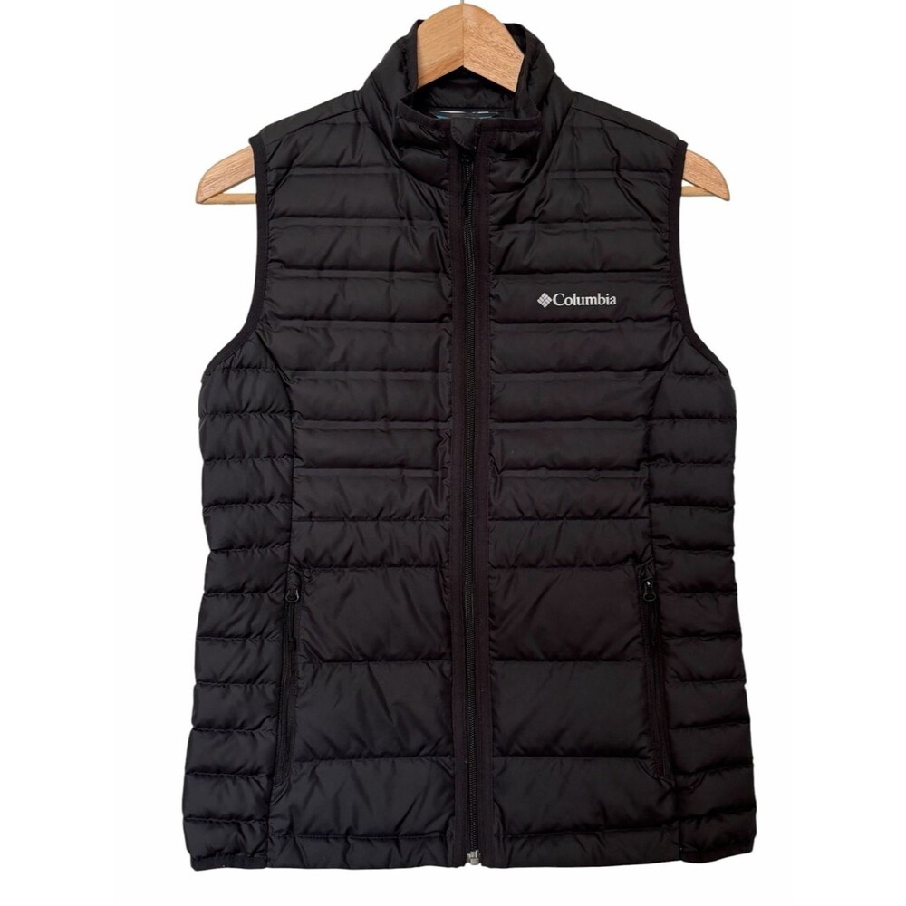 Columbia Womens Black Full Zip Down Puffer Vest 650 Fill Hiking Outdoor Size S